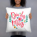 Axyaa Spanish Print White Pillow Case for Mom's Day Celebration