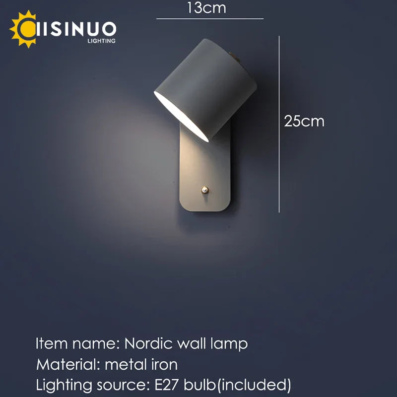 Axyaa Rotatable Nordic Wall Lamp With Switch for Home Decoration