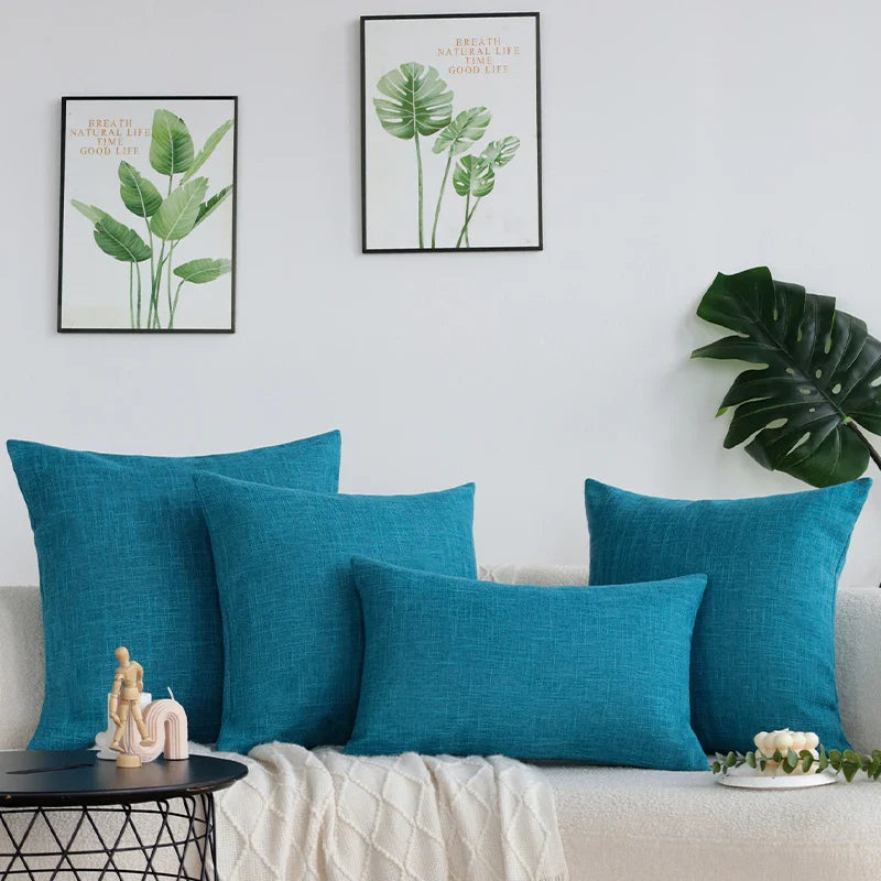 Axyaa Modern Breathable Plain Sofa Cushion Cover Soft Pillowcase Home Decor
