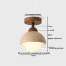 Axyaa Nordic LED Ceiling Light Stone Wood Ball Luxury Ceiling Lamp