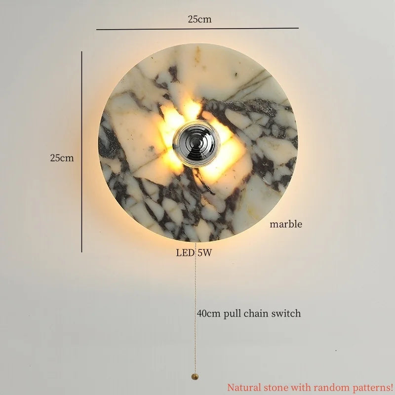 Axyaa Marble LED Wall Lights: Modern Minimalist Bedroom Kitchen Decor