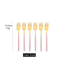 Axyaa Stainless Steel Fruit Cake Fork Set - 6Pcs