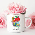 Axyaa Personalized Enamel Mug | Retro Coffee Cup for Teachers & Gifts