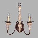 Axyaa Retro French Double Head Wall Sconce Solid Wood Iron Lamp for Bedroom