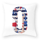 Axyaa Striped Alphabet Decorative Cushion Cover in Blue and White, 45x45cm