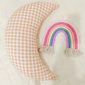 Axyaa Plaid Moon Pillow: Comfortable Newborn and Children's Waist Pillow