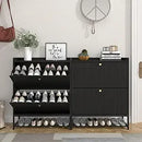 Axyaa Farmhouse Shoe Storage Cabinet with 2 Flip Drawers