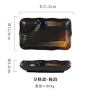 Axyaa Ceramic Dumpling Plate Set with Vinegar Dish - Grilled Meat Serving Tray