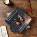 Axyaa Ceramic Square Plate for Sushi Snack BBQ Commercial Household Dining