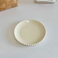 Axyaa 6-inch Cream Ceramic Dessert Plate