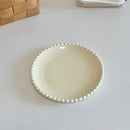 Axyaa 6-inch Cream Ceramic Dessert Plate