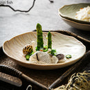 Axyaa Stone Patterned Ceramic Serving Plates for Molecular Cuisine and Desserts