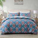 Geometric Boho Duvet Set + Pillowcase, 2/3pc Polyester Bedding, Single King Size, Axyaa Brand