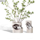 Axyaa Elegant Gold Waist Ceramic Vase for Modern Floral Decor