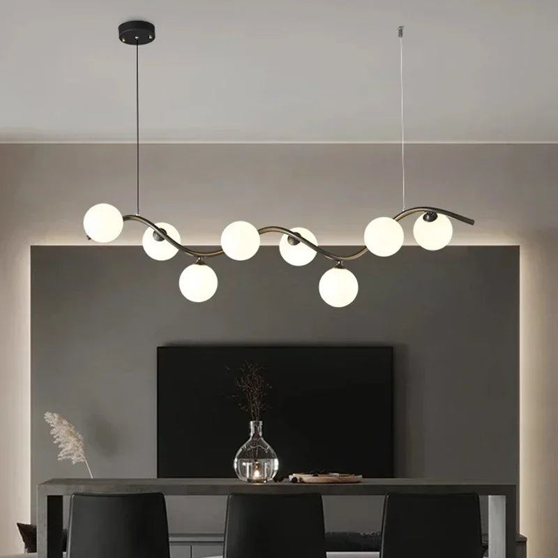 Nordic Glass Ball LED Pendant Light by Axyaa - Elegant Minimalist Chandelier