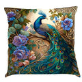 Axyaa Nordic Peacock Oil Painting Cushion Cover for Stylish Home Decor