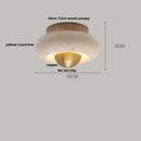 Axyaa Yellow Travertine LED Ceiling Lamp - Modern Natural Stone Ceiling Lights