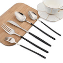 Axyaa 24Pcs Stainless Steel Cutlery Set Silver Western Dinnerware Flatware