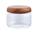 Axyaa Glass Suger Jar with Acacia Wood Lid, 300ml, Kitchen Airtight Storage