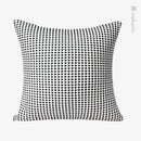 Axyaa Nordic Hand-Woven Leather Pillow in Black and White