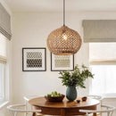 Axyaa Bamboo Rattan Chandelier Pendant Lights LED