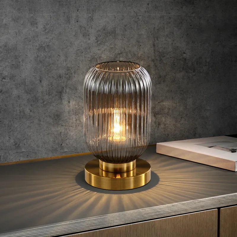 Nordic Glass Table Lamp for Study Bedroom by Axyaa