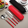Axyaa Stainless Steel Cutlery Set with Box - Dinner Knife Fork Spoon Chopsticks