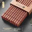 Axyaa Blessings Red Sandalwood Chopsticks: Premium Home Set