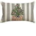 Axyaa Christmas Snowman Reindeer Pillow Case - Winter Holiday Striped Cushion Cover