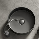 Axyaa 36cm Matte White/Dark Gray Bathroom Sink for Vanity - 14in Diameter