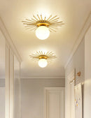 Axyaa Glass Globe Ceiling Light Fixture Gold - Modern Hallway Kitchen Bedroom Lighting
