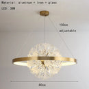 Axyaa Crystal Trumpet Flower Chandelier - Modern Minimalist Living Room Lighting