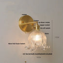 Axyaa Loft Amber Glass LED Wall Light Fixture with Vintage Knob Switch
