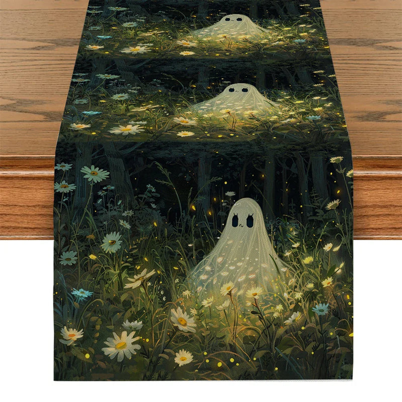 Rustic Halloween Plants Table Runner for Wedding Party & Home Decor by Axyaa
