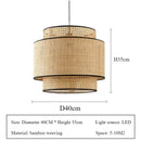 Axyaa Wabi Sabi Hemp Rope Pendant Lamp, Rattan Woven Chandelier for Home Decor