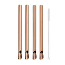 Axyaa Stainless Steel Straw Spoon Set for Milkshake Smoothie Bar - Pack of 10