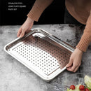 Axyaa Stainless Steel Food Drain Tray Set for Kitchen & Barbecue