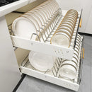 Axyaa Pull-Out Dish Rack with Wooden Handle and Spice Box Storage Rack