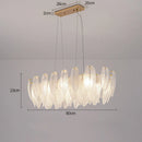 Axyaa Feather Glass Gold Pendant Light for Home Decor Lighting
