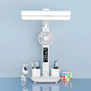 Axyaa Study Desk Lamp with Fan, Clock Display, Rechargeable LED Reading Light