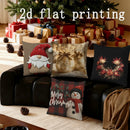 Axyaa Christmas Floral & Snow Pillow Cover for Sofa Bedroom Car - Rectangular Back Cushion