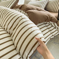 Axyaa Stripe Bedding Set: Single Full Queen King Size Duvet Cover with Pillowcases