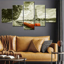 Axyaa Eiffel Tower Canvas Prints Set - Home Decor Wall Artwork Poster Painting
