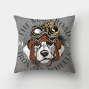 Axyaa Cartoon Dogs Feather Print Pillowcase Home Decor Sofa Seat Cushion Cover