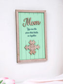Axyaa Wooden 'Mom' Puzzle Frame, Green Wall Art Ornaments, Home Decor, Mother's Day Gift