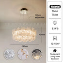 Axyaa Luxury Lotus Leaf Glass Chandelier LED Light Fixture