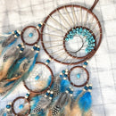 Axyaa Five-ring Tree of Life Dream Catcher with Natural Feathers
