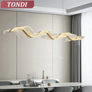Axyaa Nordic Wave Chandelier: Stylish LED Pendant Light for Dining Room and Bar