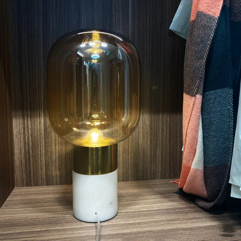 Axyaa Nordic Marble LED Desk Lamp for Living Room Study Creative Table Decor