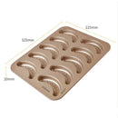 Axyaa 10-Hole Carbon Cake Baking Pan Non-Stick Muffin Mold Bakeware Tools